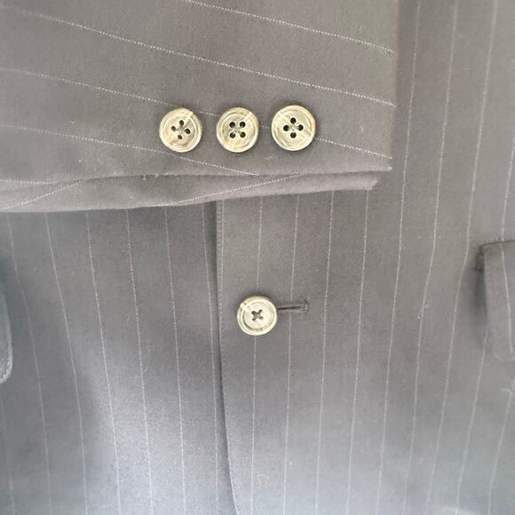 Vintage Brooks Brothers Men’s 40R Worsted Wool Blazer Black Pinstripe USA Made - Picture 6 of 9